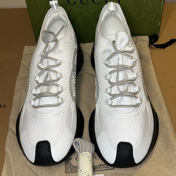 Authentic GUCCI SNEAKERS MENS RUN TRAINERS TECH FABRIC LOGO sz 11.5G / 12 US - Picture 5 of 15
